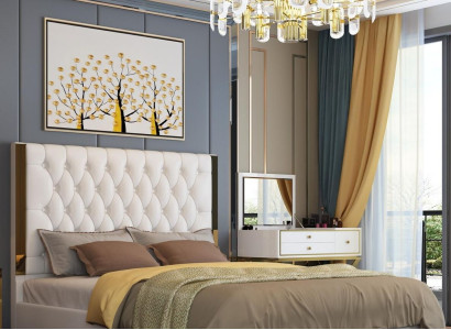 Double Hotel Beds Sleep Room Leather Modern Bed Upholstery